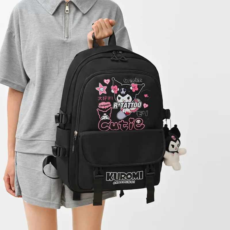 حقيبة ظهر للأطفال من كورومي حقيبة مدرسية للبنات كارتونية لطيفة جديدة قابلة للتنفس ومقاومة للماء بسعة كبيرة من قماش أكسفورد