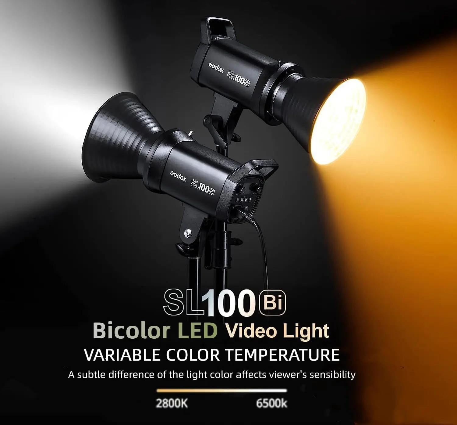 Godox SL100D SL100Bi ضوء النهار ثنائي اللون LED الفيديو الضوئي للتصوير البث المباشر ملء مصباح مع بوينز جبل CRI 96 TLCI 97