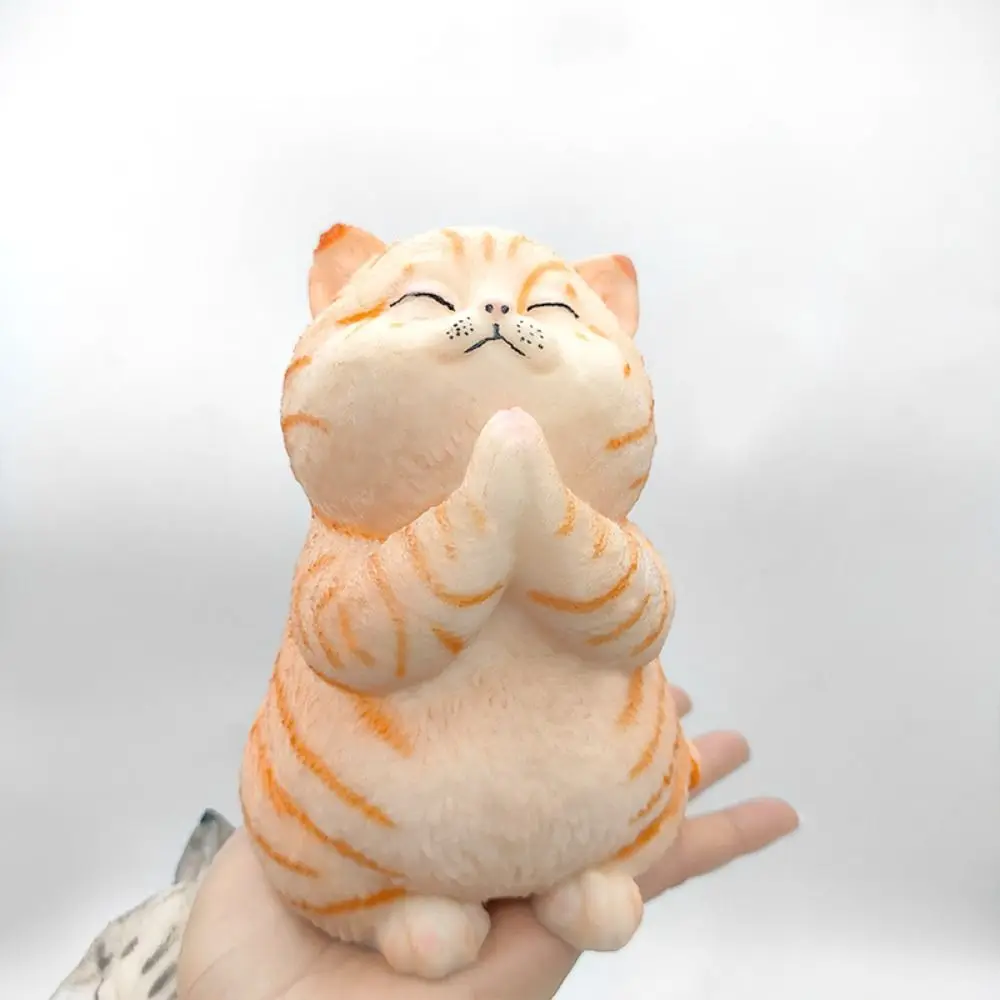 Oração gato grande gato boneca squeeze brinquedo dos desenhos animados animal macio gato em forma de squeeze brinquedo grande colorido artificial boneca squeeze brinquedo escritório