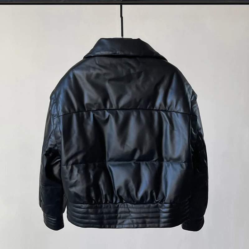 Women's Genuine Leather Down Jacket Fashion Detachable Sleeves Female Sheepskin Vest 2025 Winter Warm White Down Duck Clothes