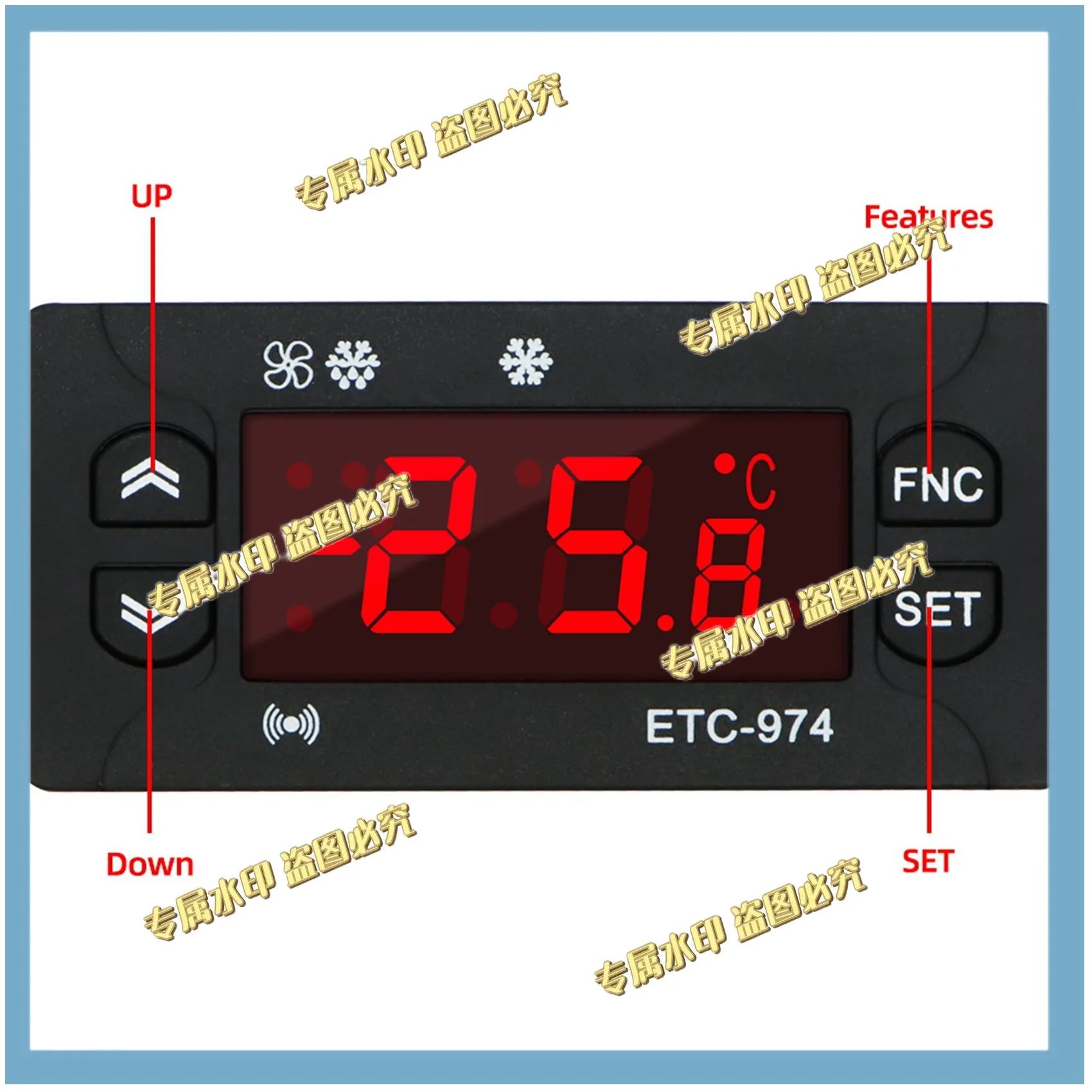 ZOCI-ETC-974 Digital Temperature Controller Microcomputer Thermostats Thermostat Refrigeration Alarm 220V NTC Sensor