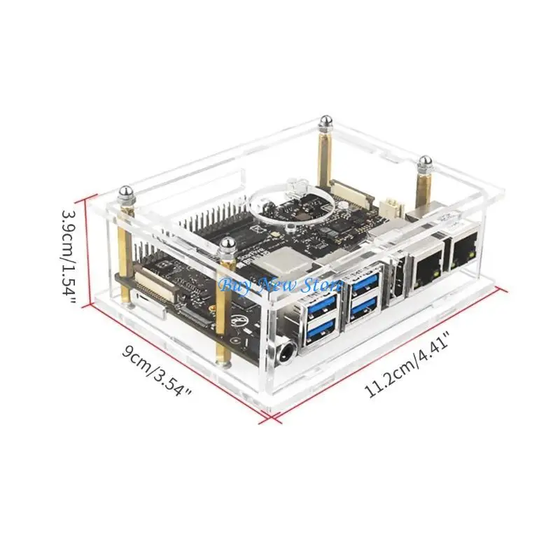 20CE Clear Acryl-Fall für VisionFive2 RISC-V-Brett mit Kühllüfter und Kühlkörper