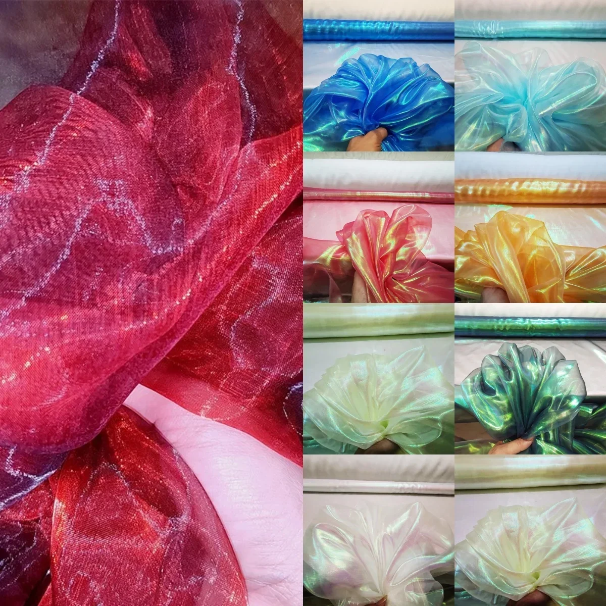 

Лазерная пряжа Eugen, постепенно меняющая цвет ткани, швейная одежда Hanfu, сделай сам, свадебный фон, декоративная ткань для фото