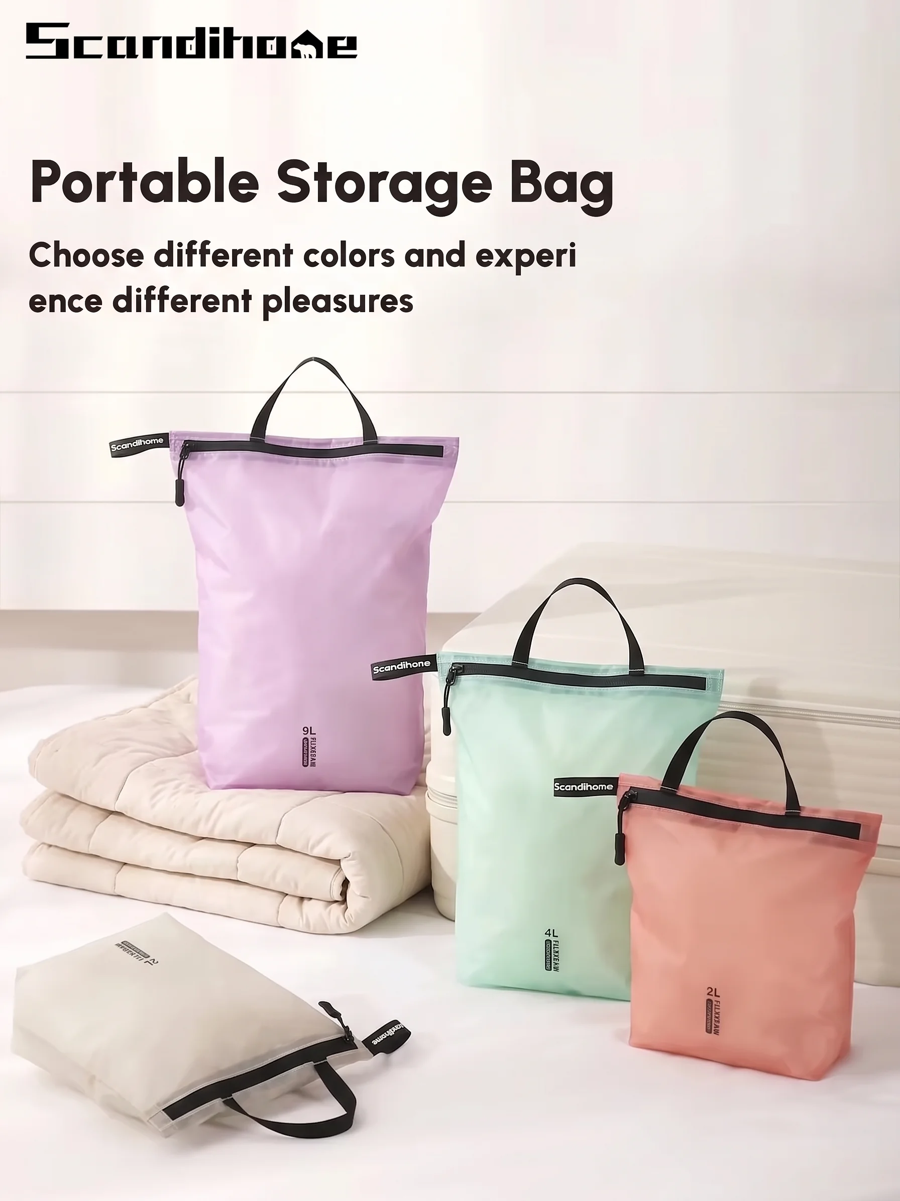 

Waterproof Travel Handbag Storage Pouch Lightweight Clothes Organizer Zip Bag for Toiletries Socks Underwear Luggage
