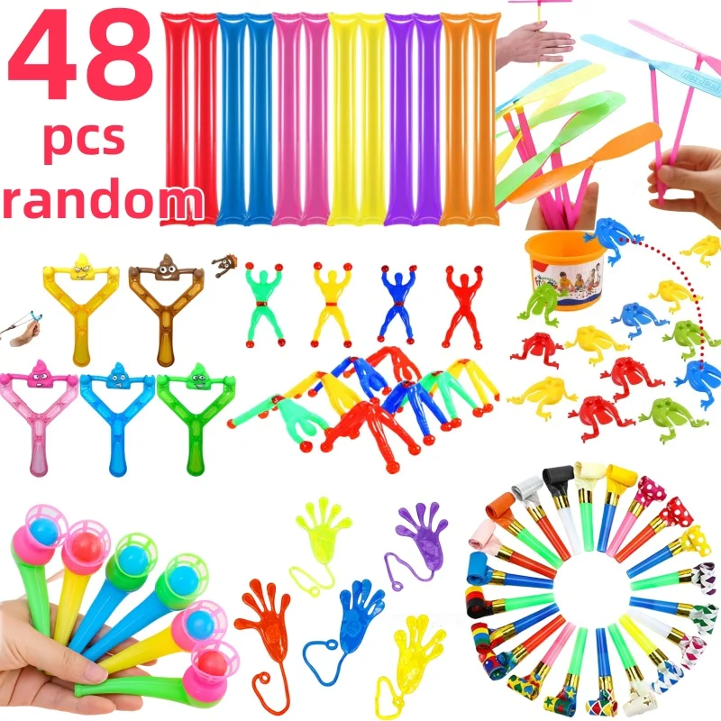 48Pcs Children's Birthday Parties Popular Pinata Stuffed Baby Shower Toys Whistle Maze Toys Gift Game Goodie Bag Carnival Prize