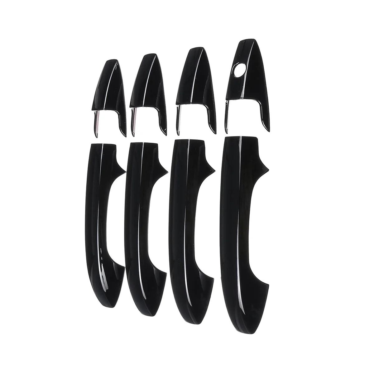 8Pcs Black Car Door Handle Cover Trim Catch Cap Stickers Exterior Door Handle Cover for Honda CR-V 2007-2011