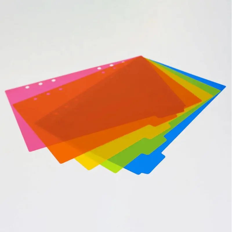 6 Ring Sturdy Loose Leaf Dividers Page Tabs for Classification Sortment 5 Pack