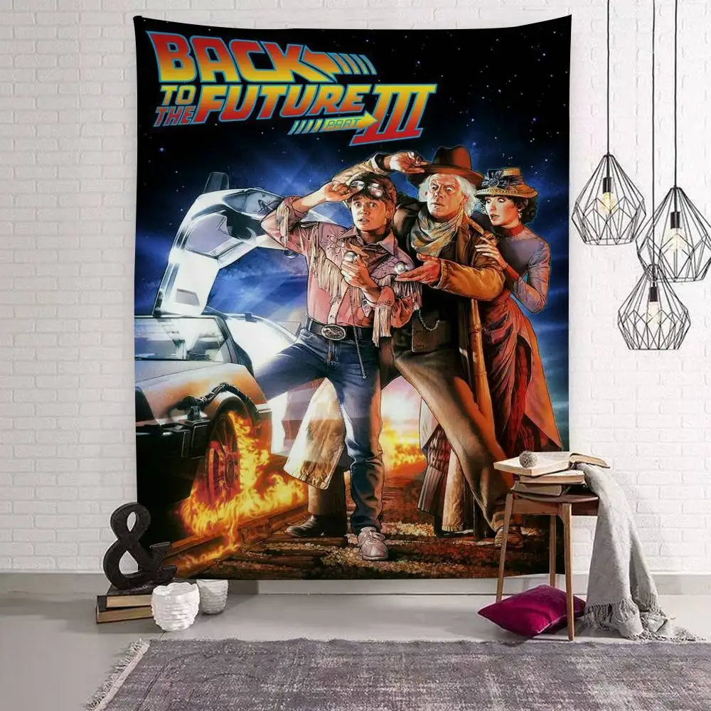 

Настенный гобелен в стиле 80-х годов с изображением классических фильмов «Назад в будущее» для гостиной, дома, общежития, декор для стен