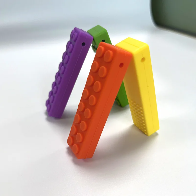 Mordedor de silicona para masticar para bebés, período de dentición, previene chupar las manos, pegamento dental de bloque de construcción, juguetes para bebés de 0 a 12 meses