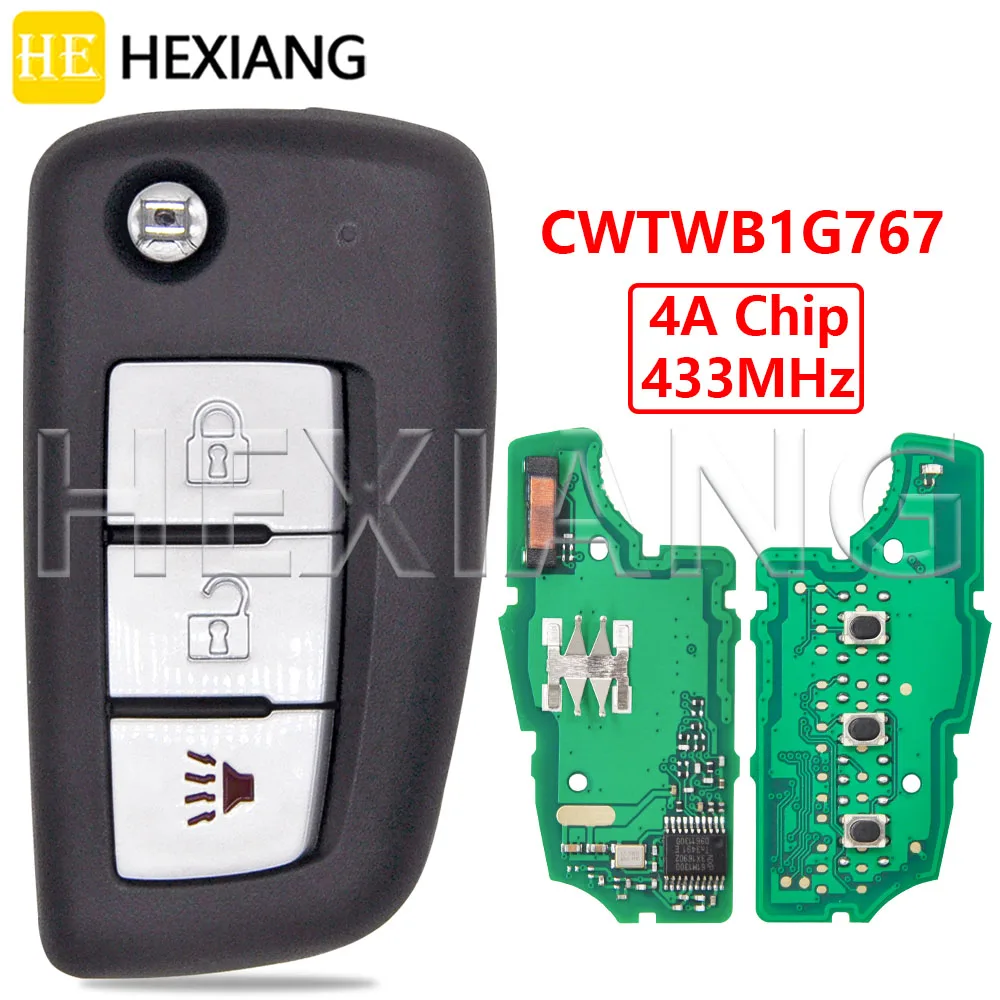 

HE CWTWB1G767 Flip 4A Chip 433MHz Car Remote Key For Nissan Rogue S Qashqai J11 Juke F15 X-Trail T32 Micra Pulsar C13