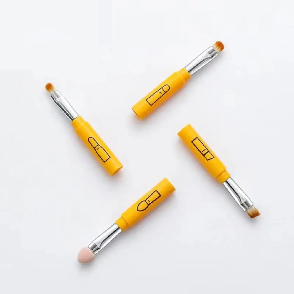 فرشاة مكياج جديدة 4 في 1 مع مقبض بلاستيكي، فرشاة مكياج محمولة متعددة الاستخدام لظلال العيون #5