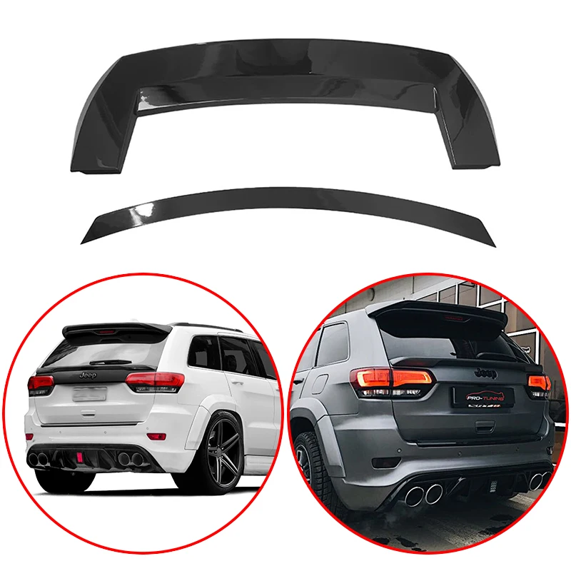 

High Quality ABS Car Rear Wing Middle Roof R Style Spoiler Glossy Black Or Carbon Fiber Look For Jeep Grand Cherokee 2013-2020