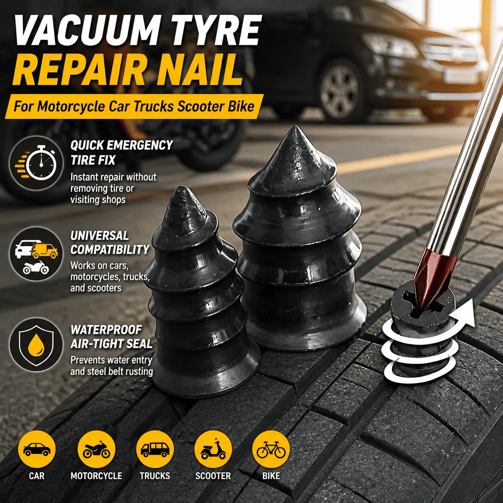 Tire Repair Nail Tubeless Puncture Emergency Rubber Nail Motorcycle Car Truck Seal DIY Kit Vacuum Tire Waterproof Quick Fix