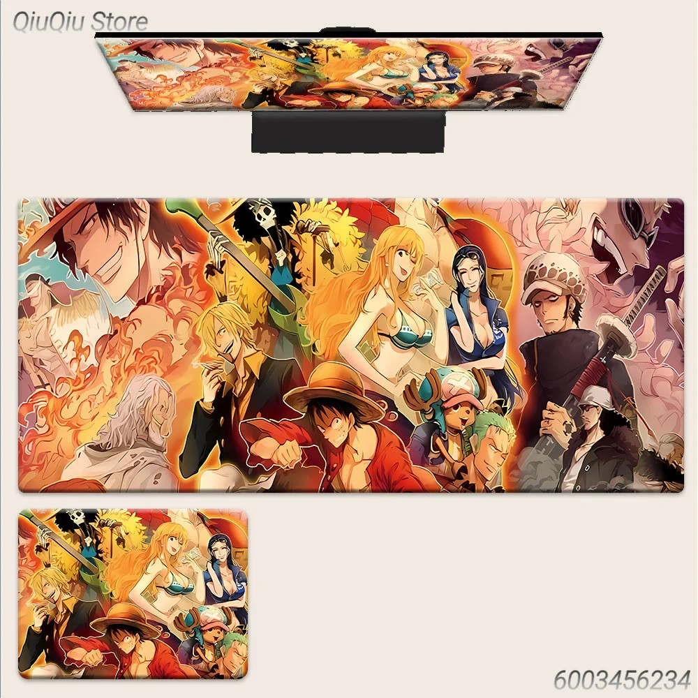 Grand tapis de souris One Piece Straw Hat Pirates, tapis de bureau antidérapant pour cadeau