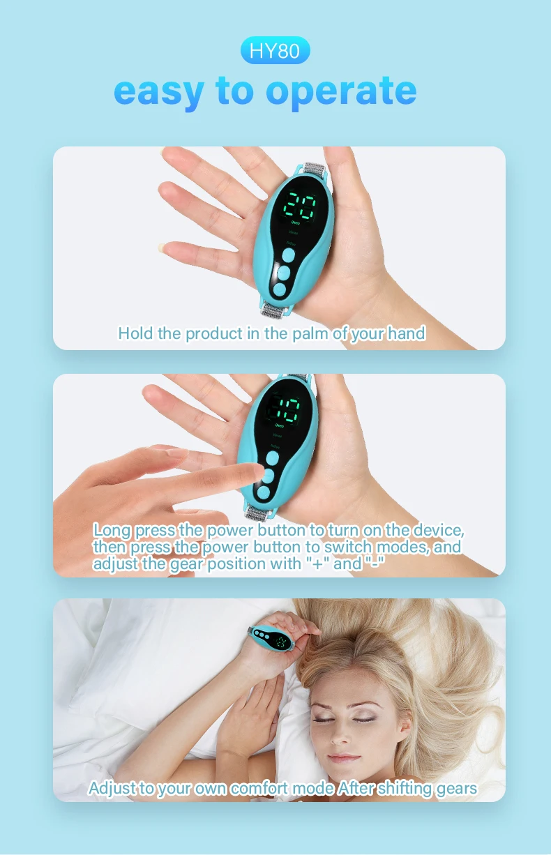 2 Modes 20 Levels EMS Sleep Aid Relaxation Treatment Microcurrent Pulse Hypnosis Device Suitable Insomnia Anxiety