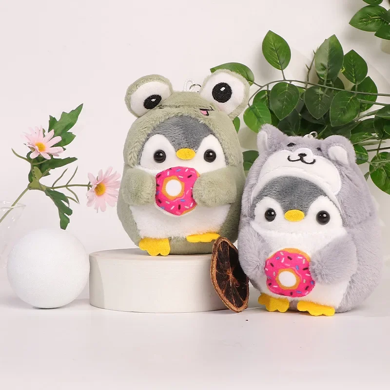 15cm Hot Cartoon Cute Cross Dressing Penguins Soft Stuffed Plush Toys Hobbies Bag Pendant Kawaii Decoration Keychain Gifts Kids