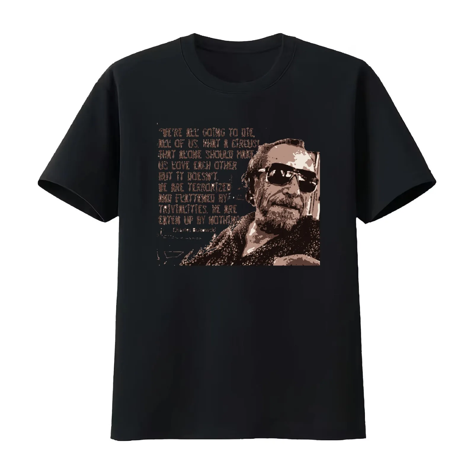 Bukowski T-Shirt Summer Casual Cotton Tee Oversized Streetwear Tops Vintage Graphic Print Loose Fit Short Sleeve