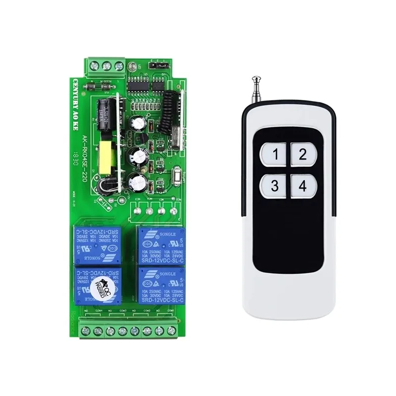 

433MHz AC85-220V Multi-function Four-way Wireless Remote Control Switch For Motor Motor Ventilation Equipment