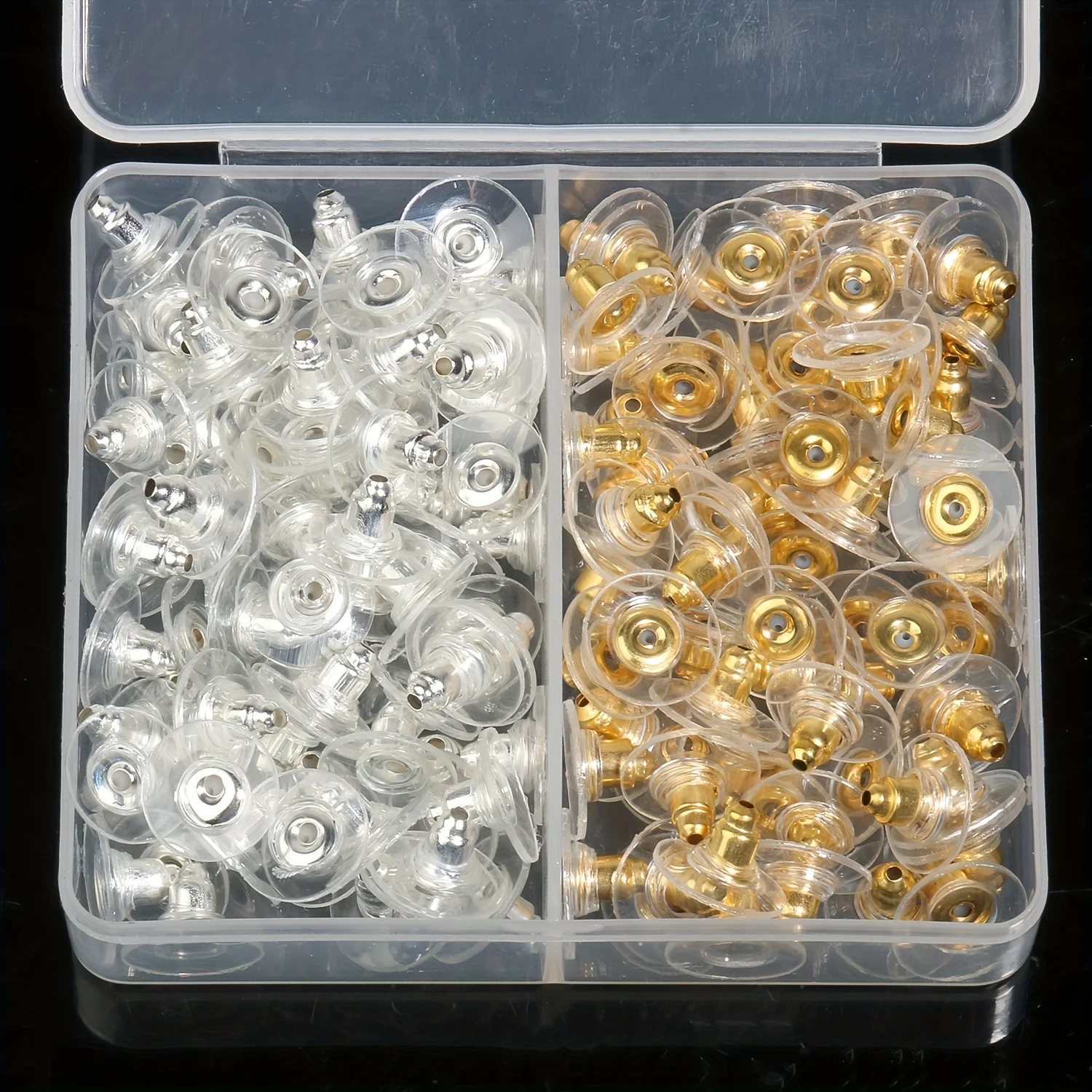 100 Piece UFO Shaped Earring Back Plug Set