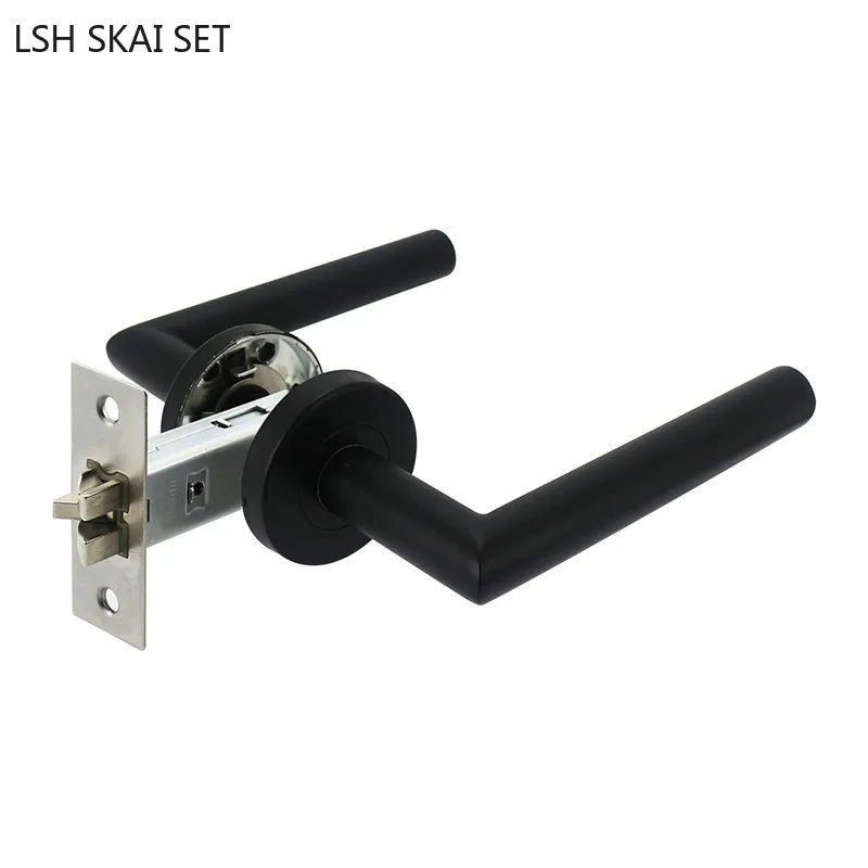 

Stainless Steel Bathroom Door Lock Fire Safe Passage Door Lock Interior Gate Double-sided Handle Keyless Single Tongue Locket