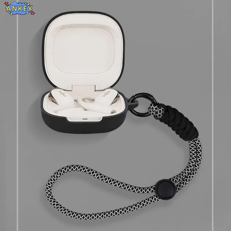 for Shokz OpenFit 2 T920 Case Protective Nylon Lanyard Soft Cover Headphone Shells Sleeve Hand Rope Strap Accessories