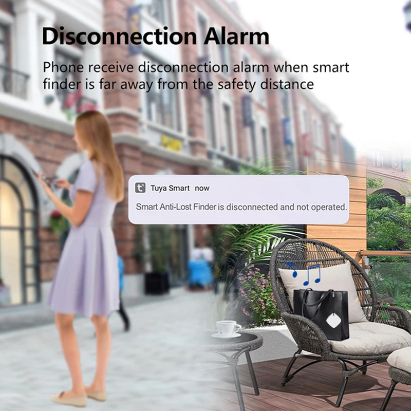 Tuya Smart Tag Anti-Lost Alarm Wireless Bluetooth Tracker Suitcase Key Pet Finder Phone Stuff Two-way Search Location Record