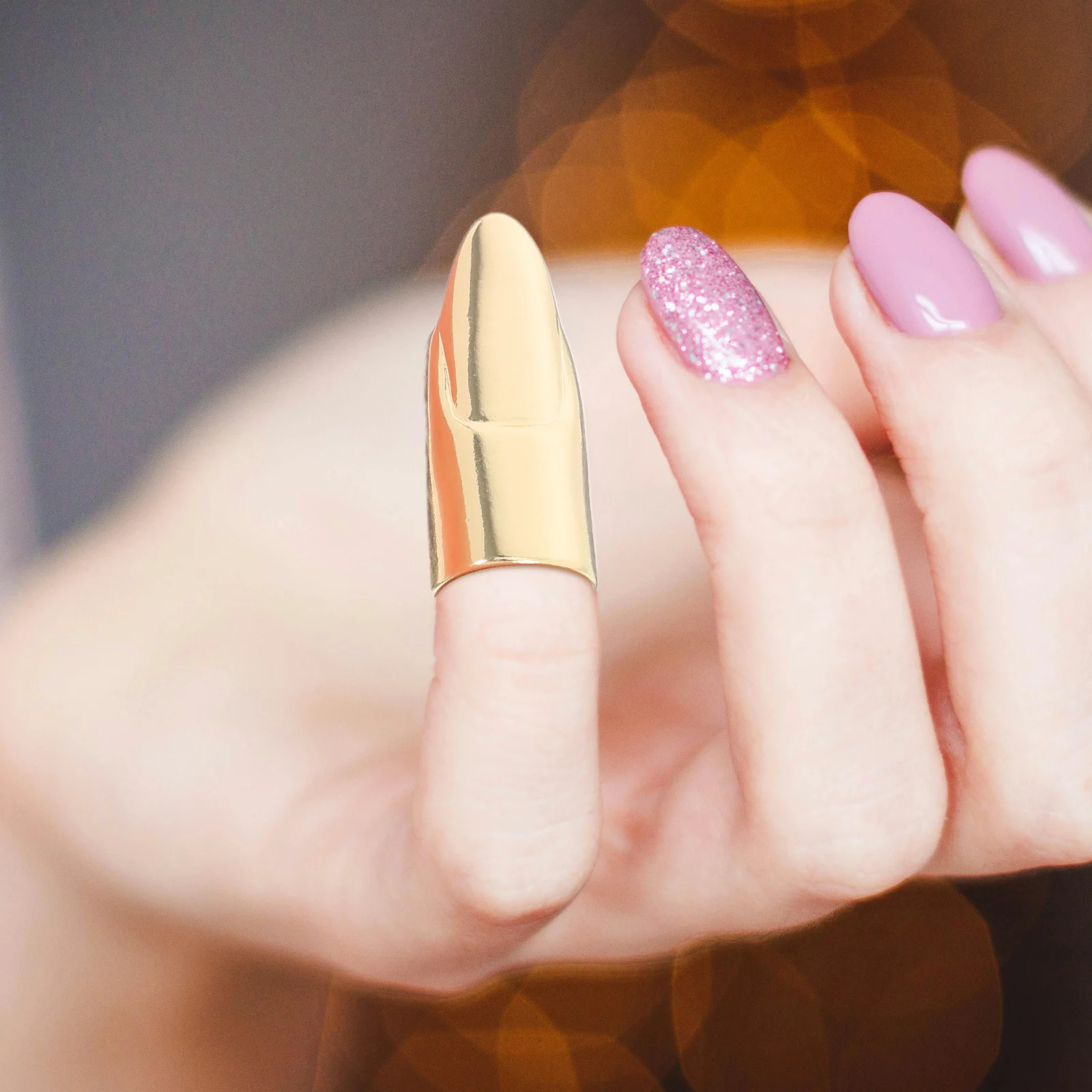 

2 шт., кольцо для ногтей для женщин, модный металлический кончик пальца в стиле панк, накладные ногти, дизайн с отверстием, косплей, маникюр, ювелирные изделия, вечерние