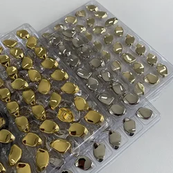 10pcs Fashionable Metal Buttons 15mm Beautiful Plating Metal Irregular Shank Buttons Clothing Sewing Accessories