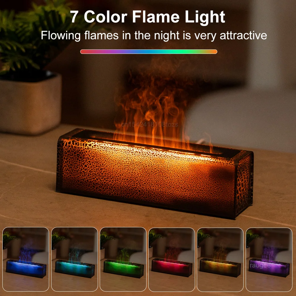 Air Humidifier 7-color Essential Oil Diffuser Lava Flame Aromatherapy Humidifiers Diffusers For Home Office Humidifier