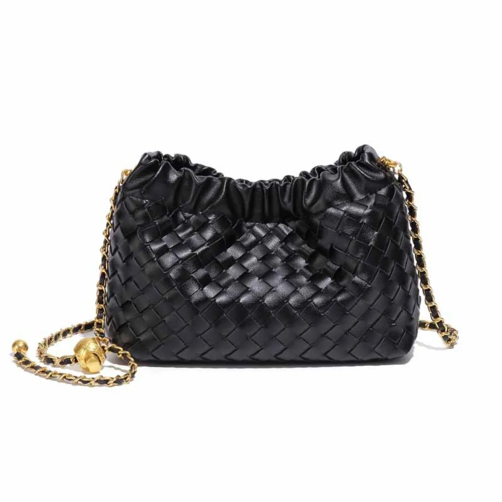

New High-end Cloud Bag Handmade Fashionable Shoulder Bag Simple Diagonal Cross Women's Bag Western-style Woven Bag Bucket Bag