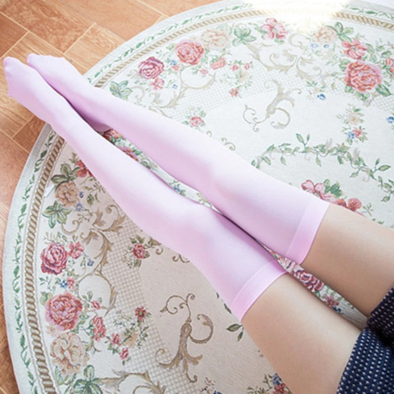 Spring Summer Thin Women's Stockings Over-The-Knee Stockings Velvet Thigh Socks Elastic Dance Socks Knee High Socks 50cm