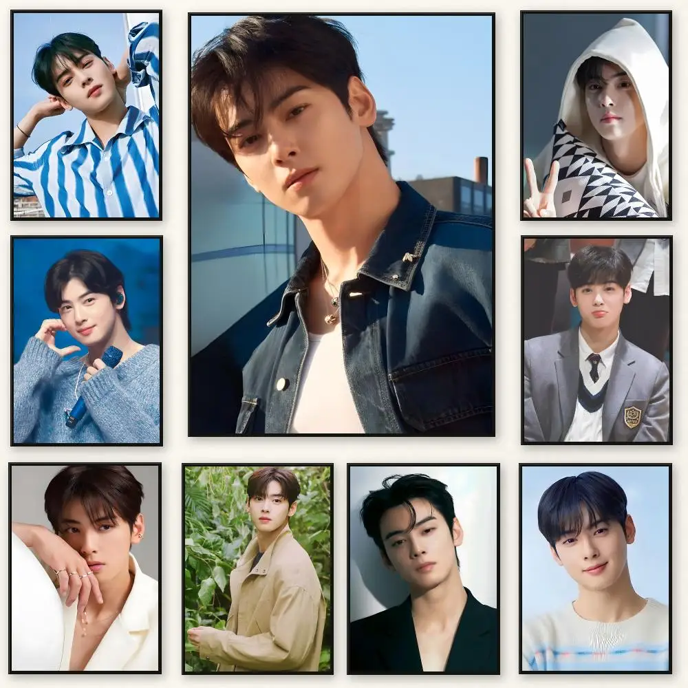 Actor C-Cha Eun-woo Poster Frameless Peel-and-Stick Removable Wall Art Print