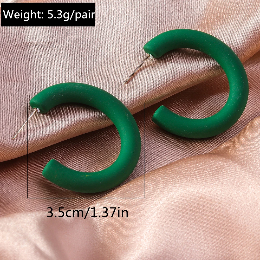 Aihua Koreanische Einfache Große Runde Hoop Ohrringe Für Frauen Bunte Geometrische Kunststoff Übertrieben Ohrring Trendy Ohrringe Schmuck – Detail 13