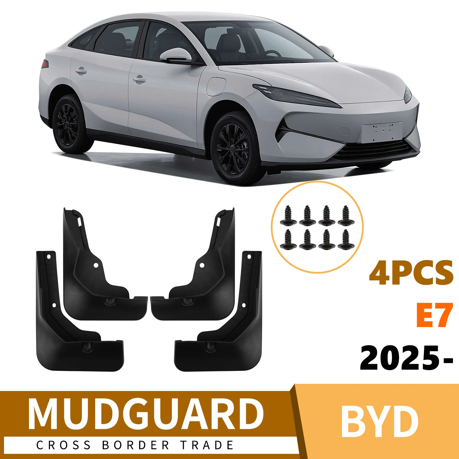 For 2025 BYD E7 Front & Rear Mud Flaps Mudguards Splash Guards Hot Selling EV Exterior Modification Accessories