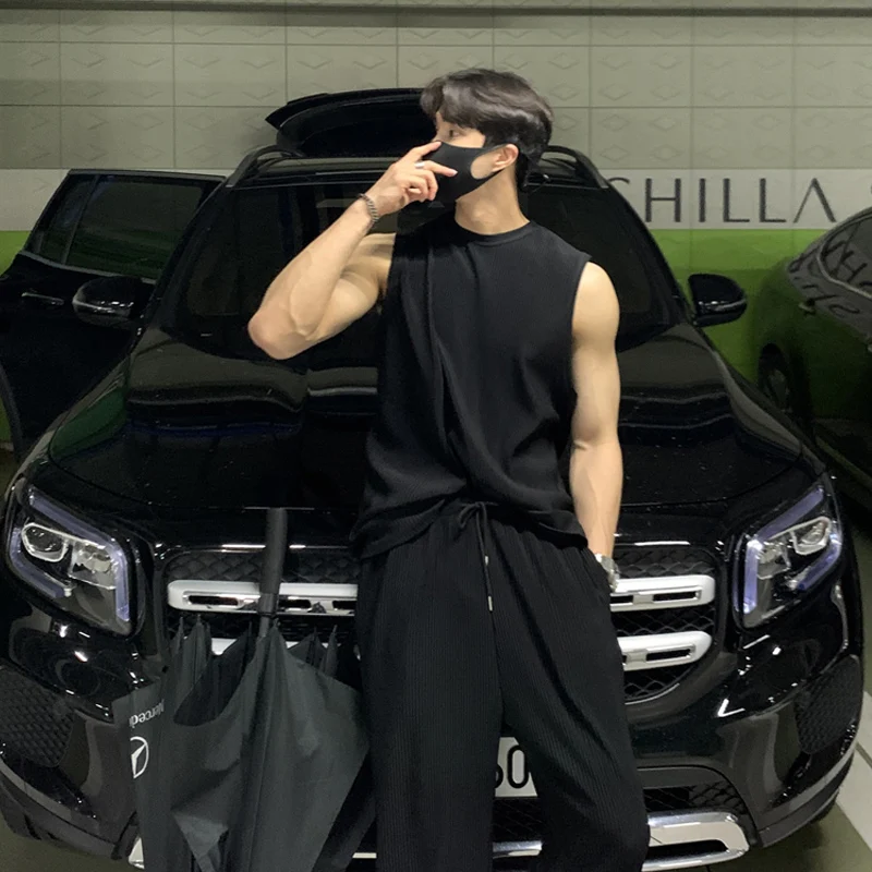 

Американский комплект: жилет и повседневные брюки для мужчин, летний, прямого кроя, стильный и удобный.