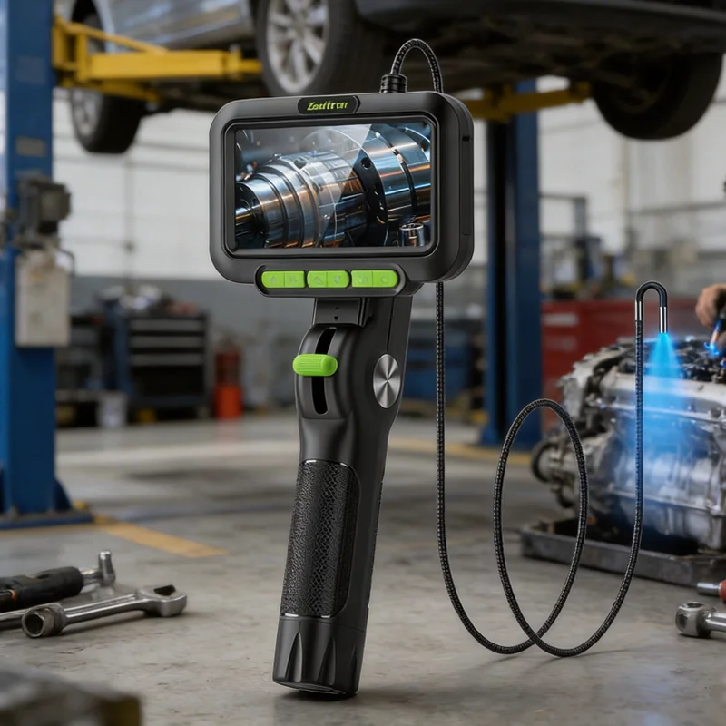 5'' Screen Industrial Borescope Single/Dual Camera 3.9mm/6.2mm Two-way  360°Rotation Industrial Endoscope With Light Tiny Lens