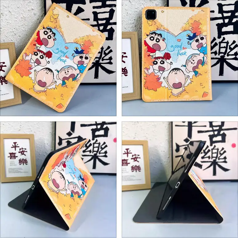 MINISO Crayon Shin-chan Untuk Casing iPad 2025 iPad A16 Generasi ke-10 11 Tablet Cover Funda iPad Air3 4 5 Pro 4 5 6 M4 Pelindung