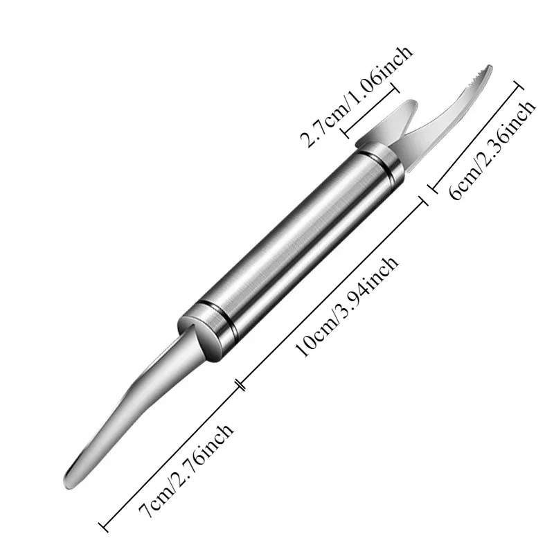 1PC Peel Shrimp Tool 6-In-1 Multi Functional Stainless Steel Shrimp Peeler Shrimp Line Cutting Scraping Digging Fish Scale Knife