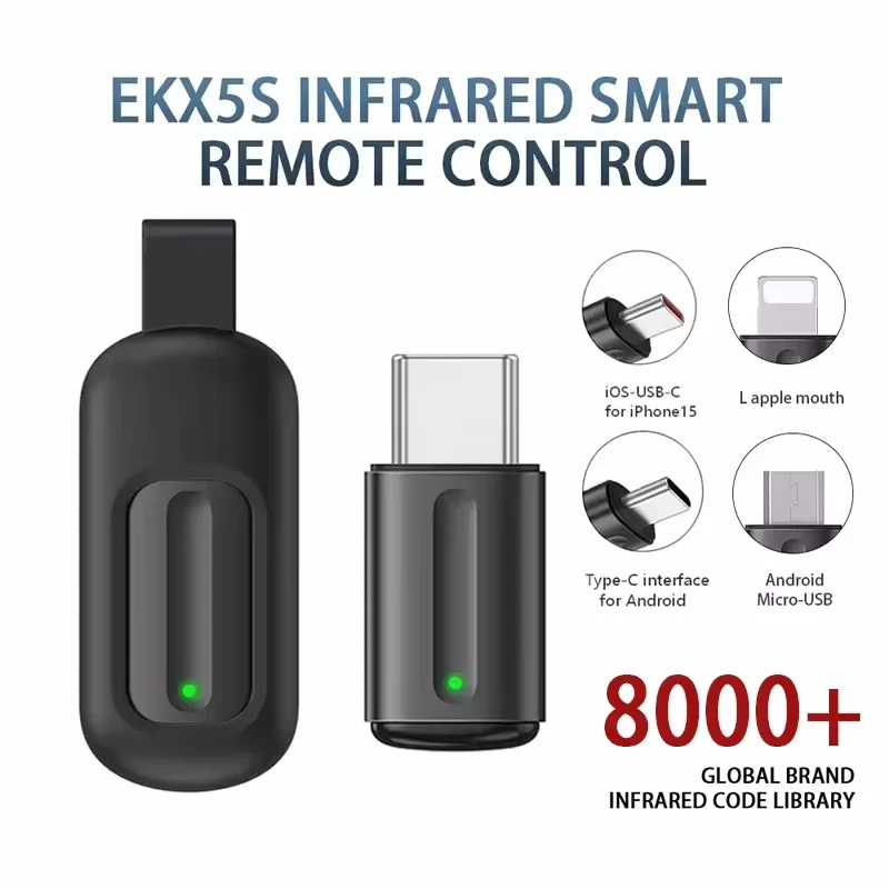 New 5th Generation Capsule Smart Universal Remote Control 3-in-1 Mobile Phone Infrared Transmitter Suitable for Android iOS