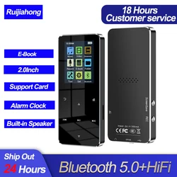 MP4 player 2.0 polegadas metal mp3 mp4 music player hifi bluetooth 5.0 cartão de suporte alto-falante embutido com despertador fm e-book player para fone de ouvido bluetooth alto-falante 2022 novo