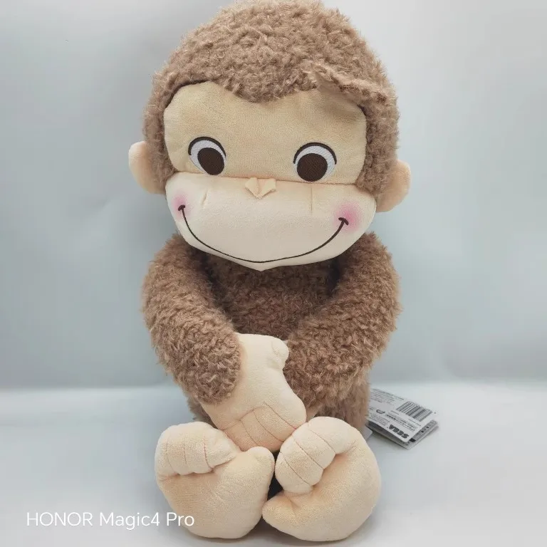 Novo bonito anime curioso george macaco de pelúcia crianças animais de pelúcia brinquedos para crianças presentes grande 55cm