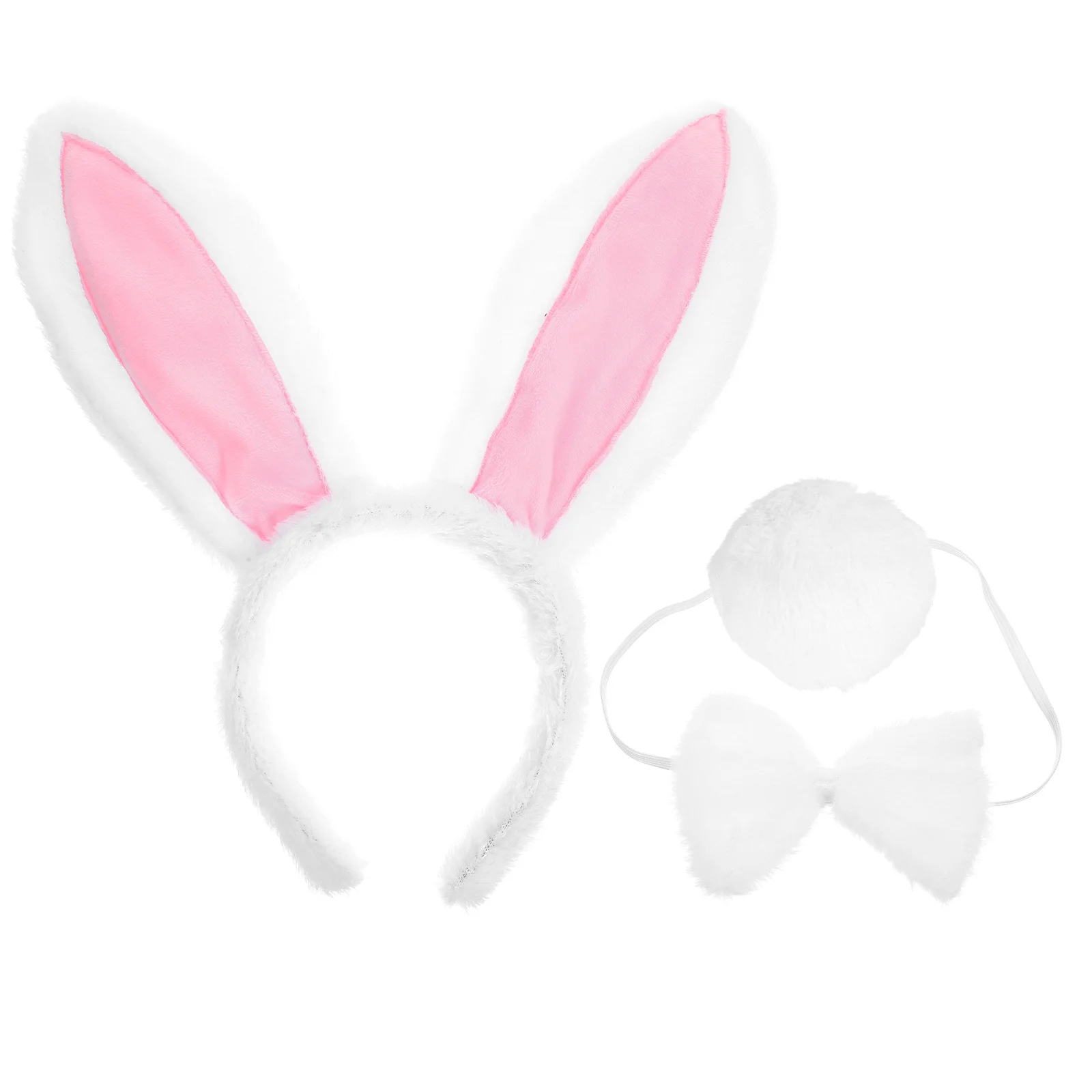 1세트 토끼 귀 머리띠 부활절 의상 액세서리 나비넥타이 꼬리 코스프레 파티 장식 부활절 토끼 의상 액세서리