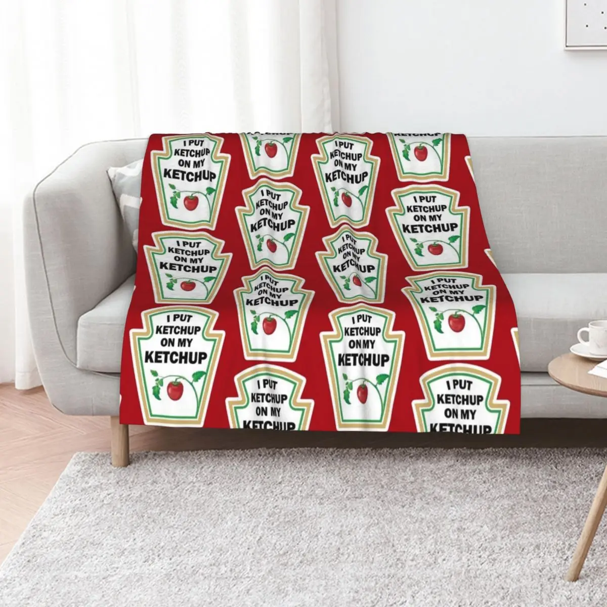 

I put ketchup on my ketchup Throw Blanket for winter Sofa Throw for sofa Soft Plaid Blankets
