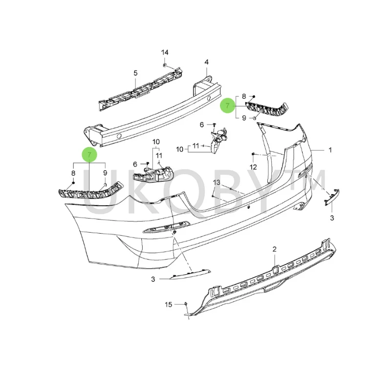 26202351 26202349 Suitable for Ch ev ro le t Cruze Right outer rear bumper suspension ear bar bracket, tail light bracket