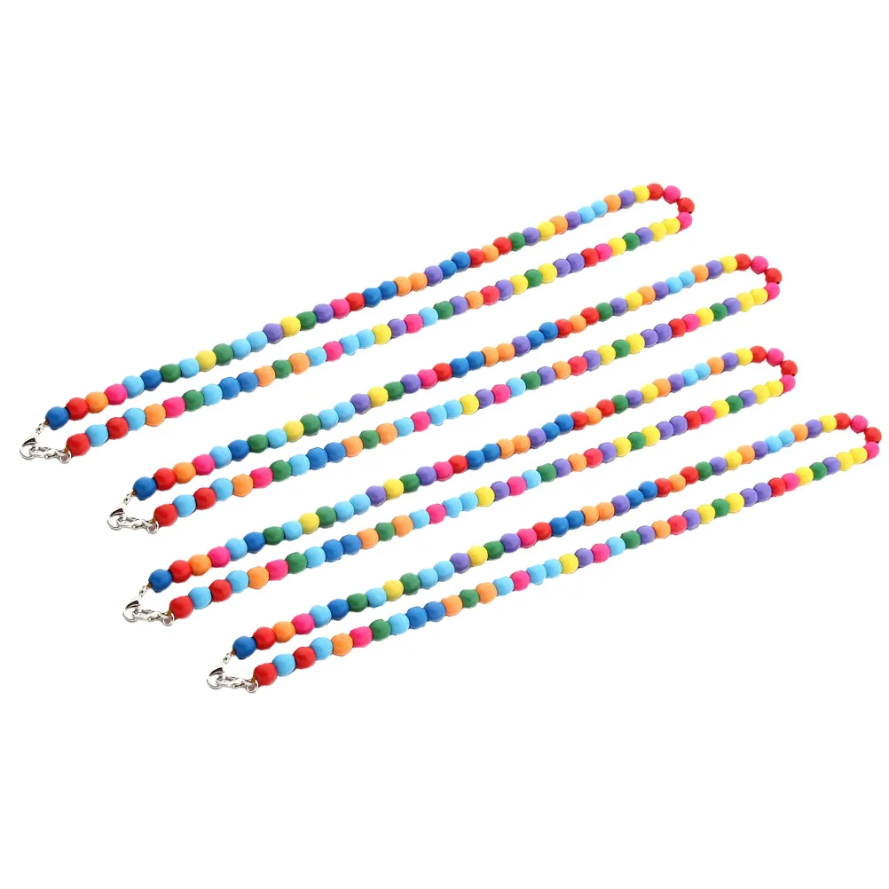 

4Pcs Colorful Wooden Beads Face Mask Chain Eyeglass Holder Durable Mask Necklace Practical for Sports Outing Banquets
