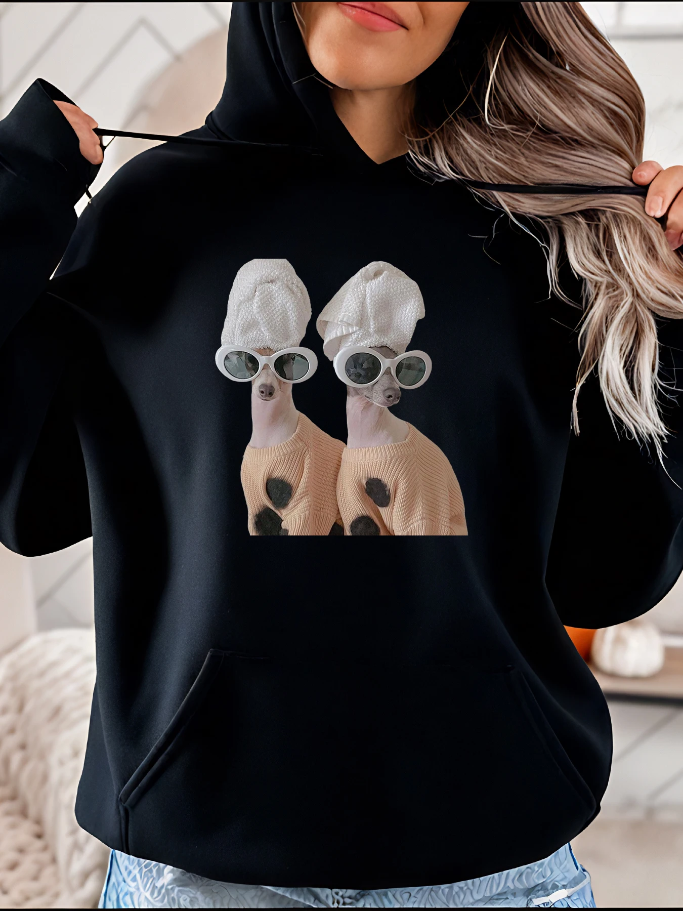 

Женская толстовка с капюшоном и принтом кенгуру, толстовка с милыми животными, повседневная модная осенне-зимняя верхняя одежда 280