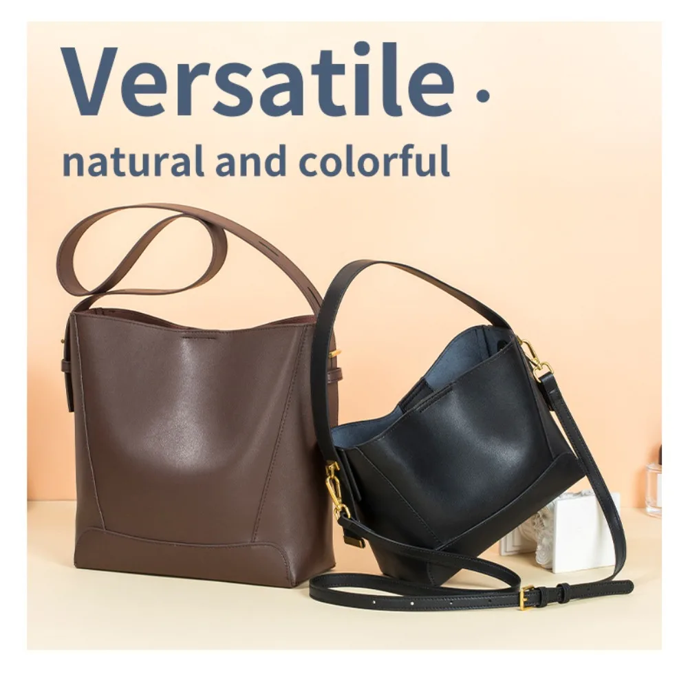 

Luxury Genuine Leather Bucket Bag For Women Designer-Inspired Shoulder Crossbody Purse |Elegant Handcrafted Women's Tote Bags