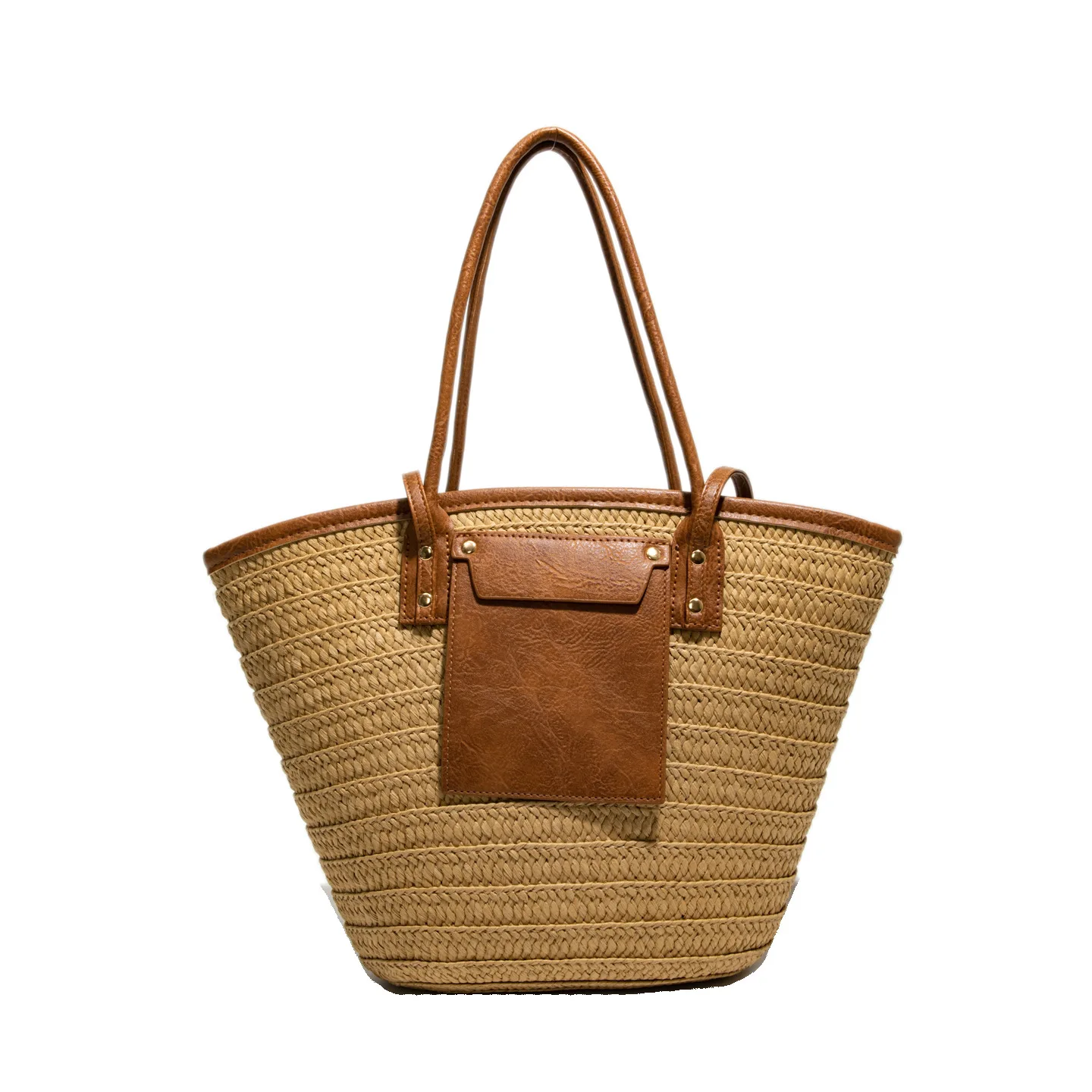 

Fashion Underarm Woven Shoulder Bag New Large Capacity Magnetic Buckle Tote Bag Vacation Women's Beach Bag