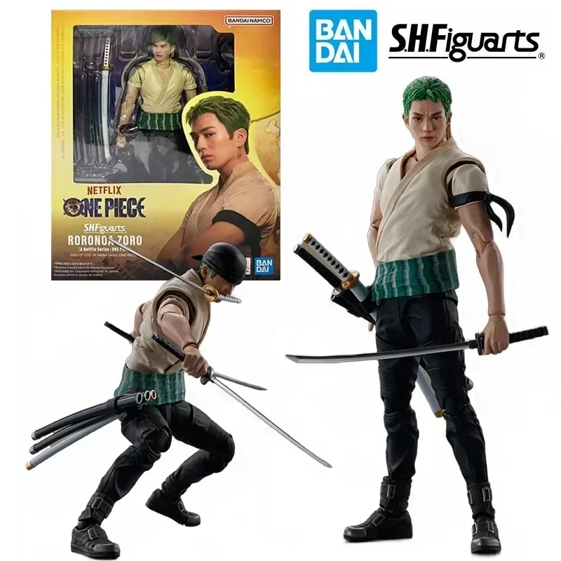 In Stock Original Bandai S.H.Figuarts Roronoa Zoro A Netflix Series One Piece Anime Action Figure Toys Collectible Model Gifts