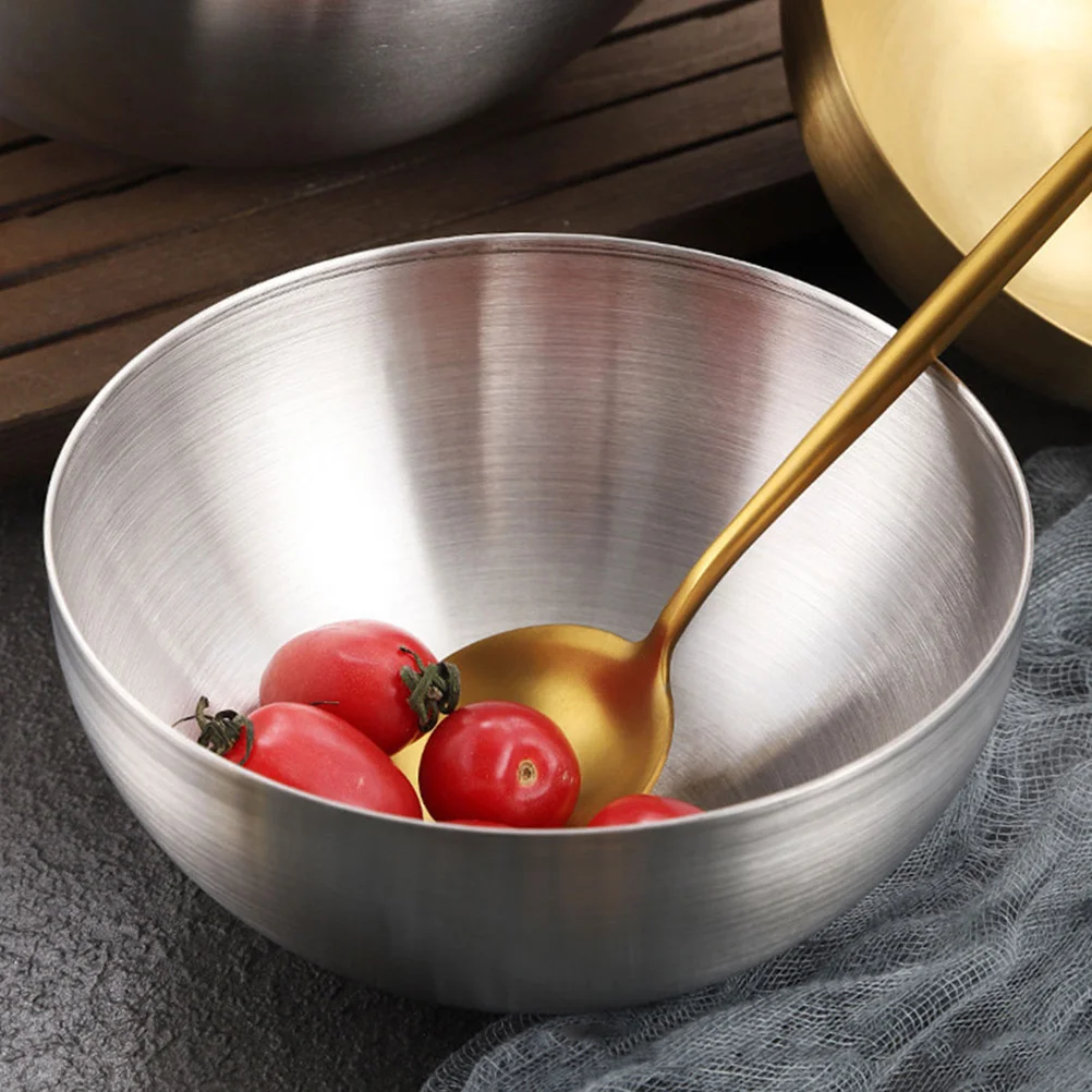 

2Pcs Stainless Steel Salad Bowls Korean Style Durable Mixing Serving Bowls for Meal Prep Fruit Vegetables Cooking Kitchen